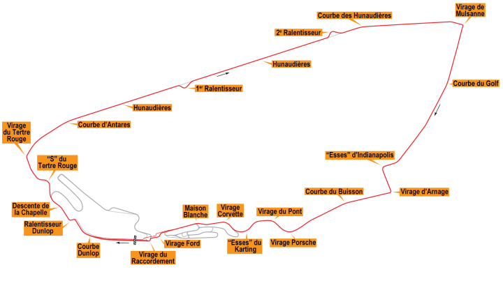 Le Mans - Circuit des 24 Heures map